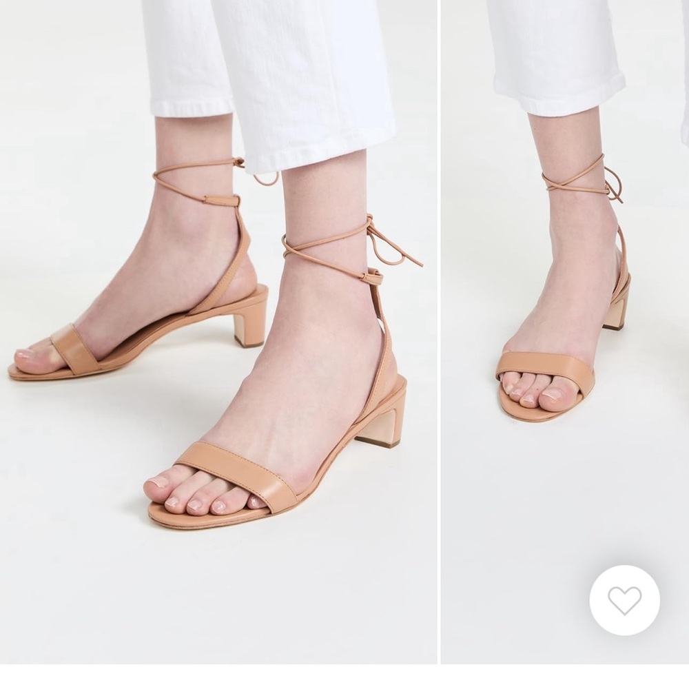 Never worn: Loeffler Randall Midheel ankle wrap sandal